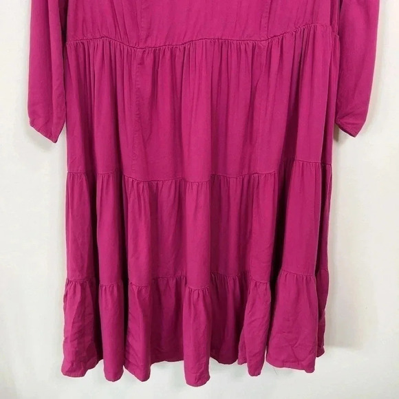 Torrid Wine Challis Tier Skater  Dress - Picture 4 of 12